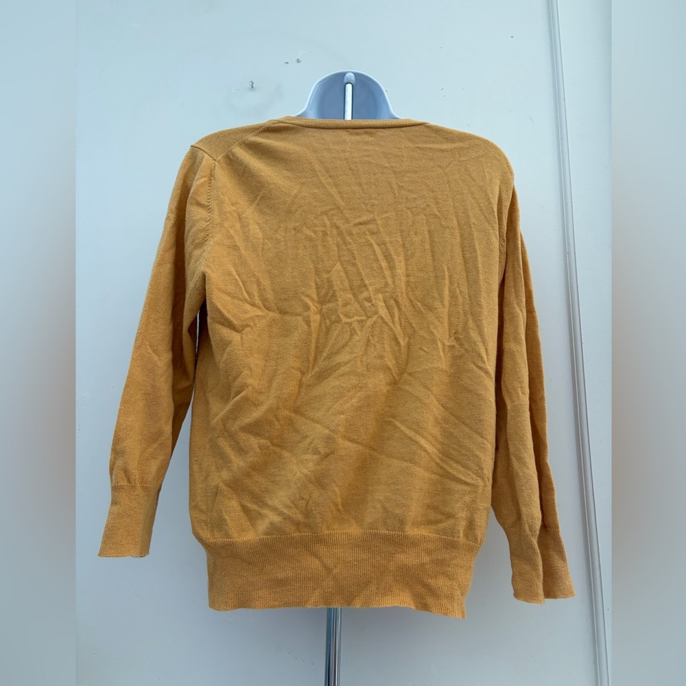 Eileen Fisher Mustard Yellow Button-Up Cardigan - Picture 8 of 9